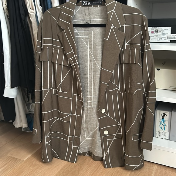 Zara geometric print blazer and pants set size small - Picture 5 of 6